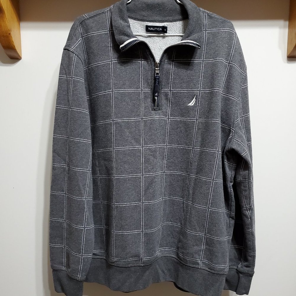 Nautica XL Grey Quarter Zip Sweater